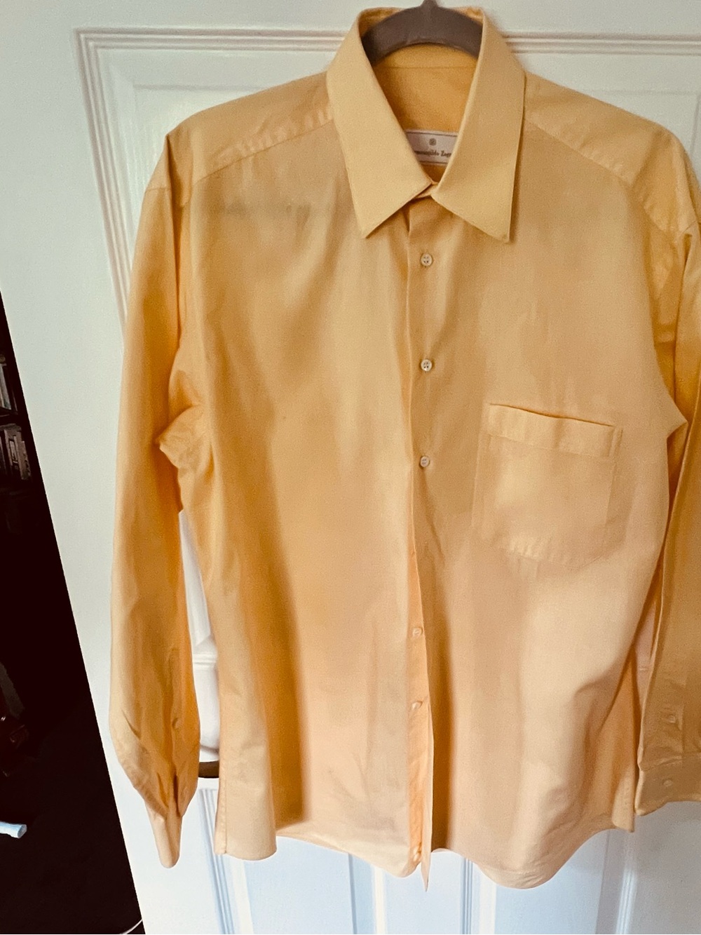 SUMMER FRESH, ERMENEGILDO ZEGNA SUN GOLD YELLOW MENS BUTTON DOWN SHIRT 15.5 / L